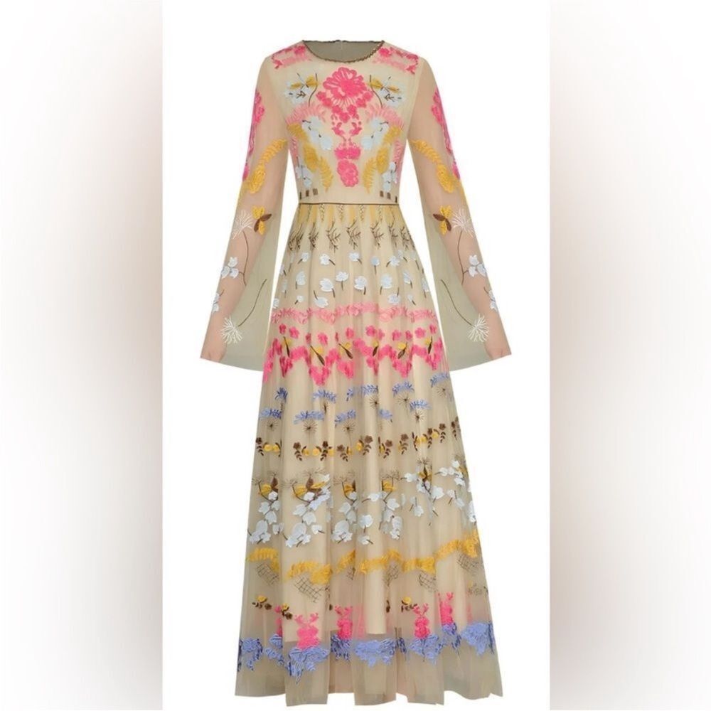 Floral Embroidered Maxi Dress